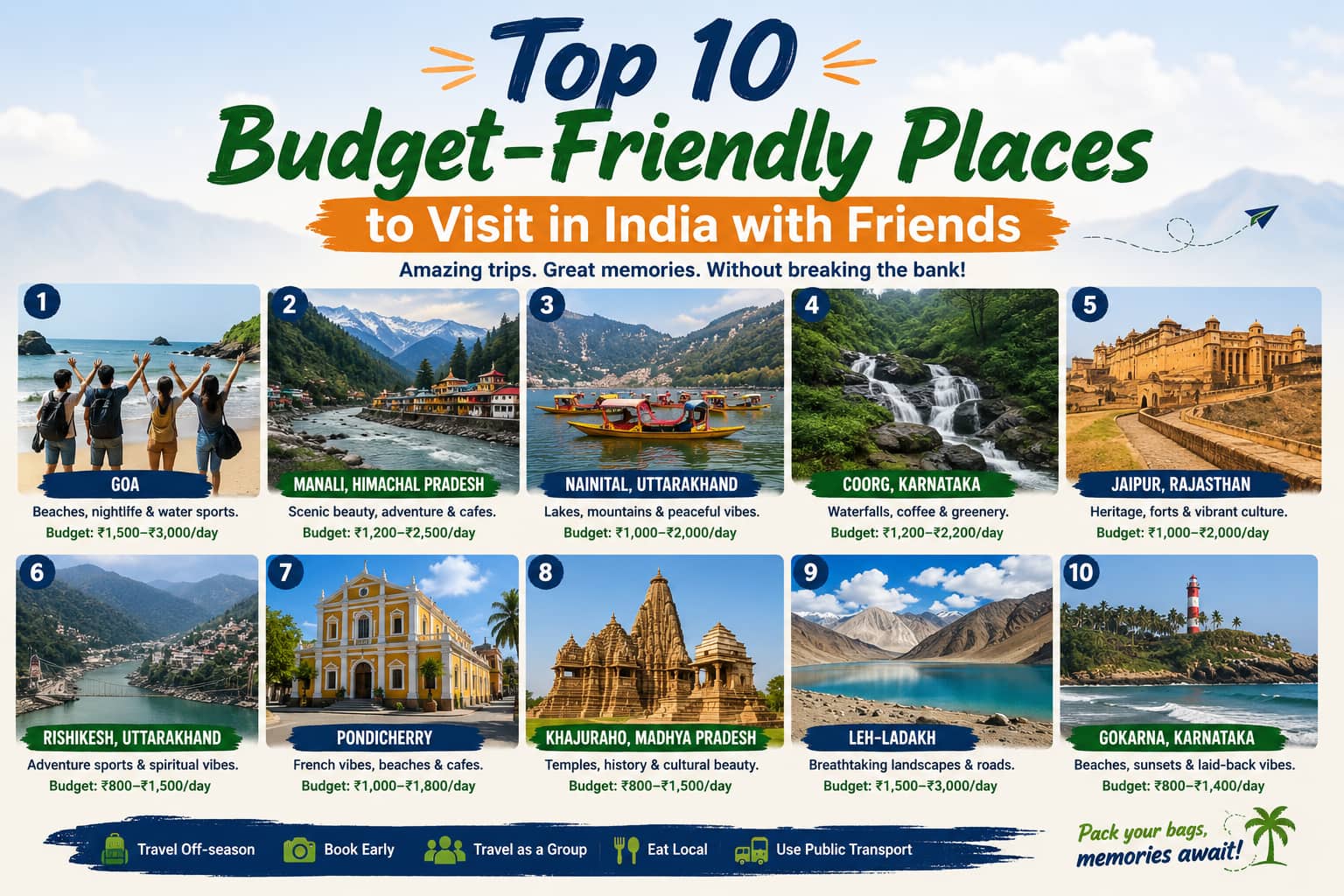 Top 10 Budget-Friendly Places to Visit in India with Friends