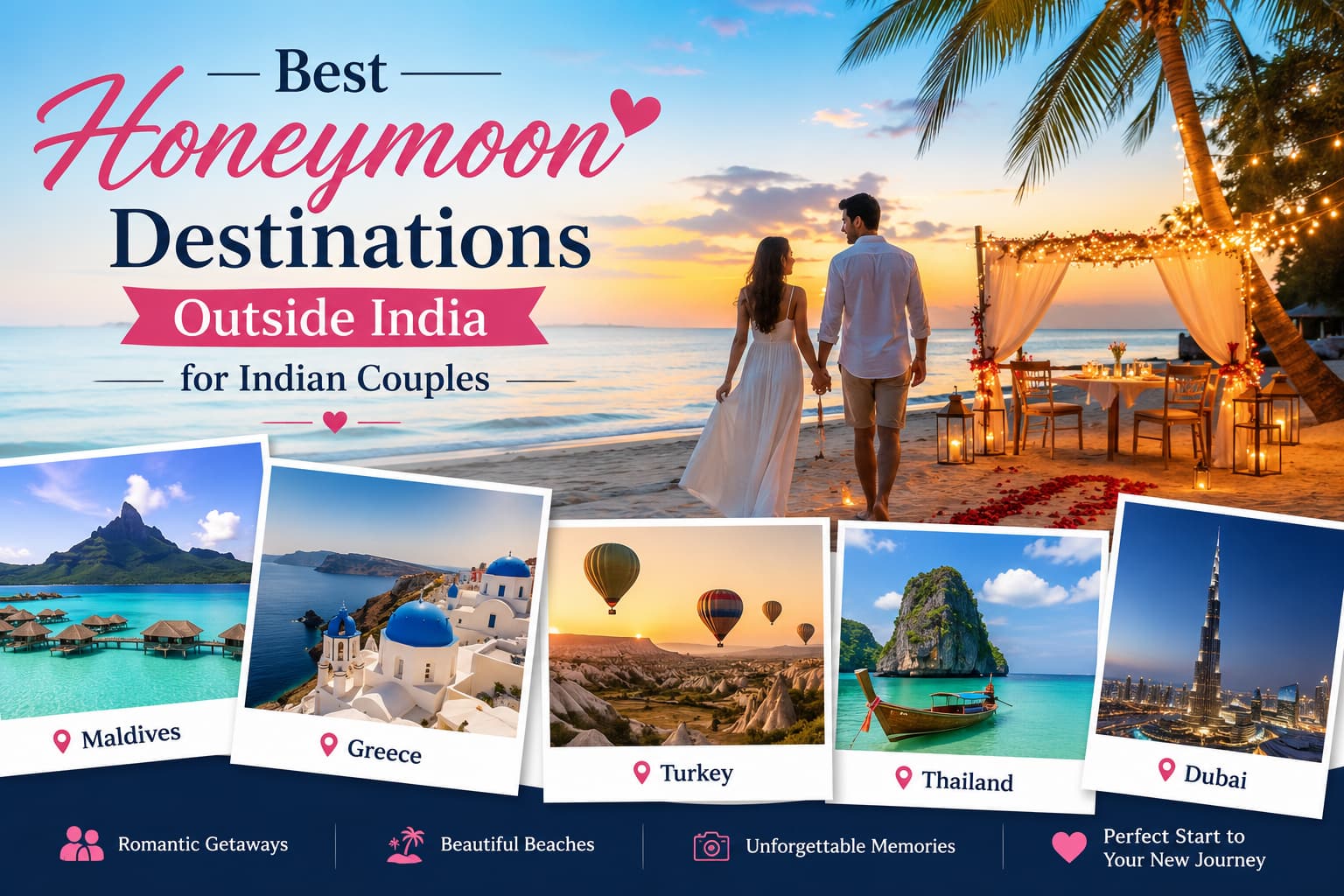 Best Honeymoon Destinations Outside India for Indian Couples