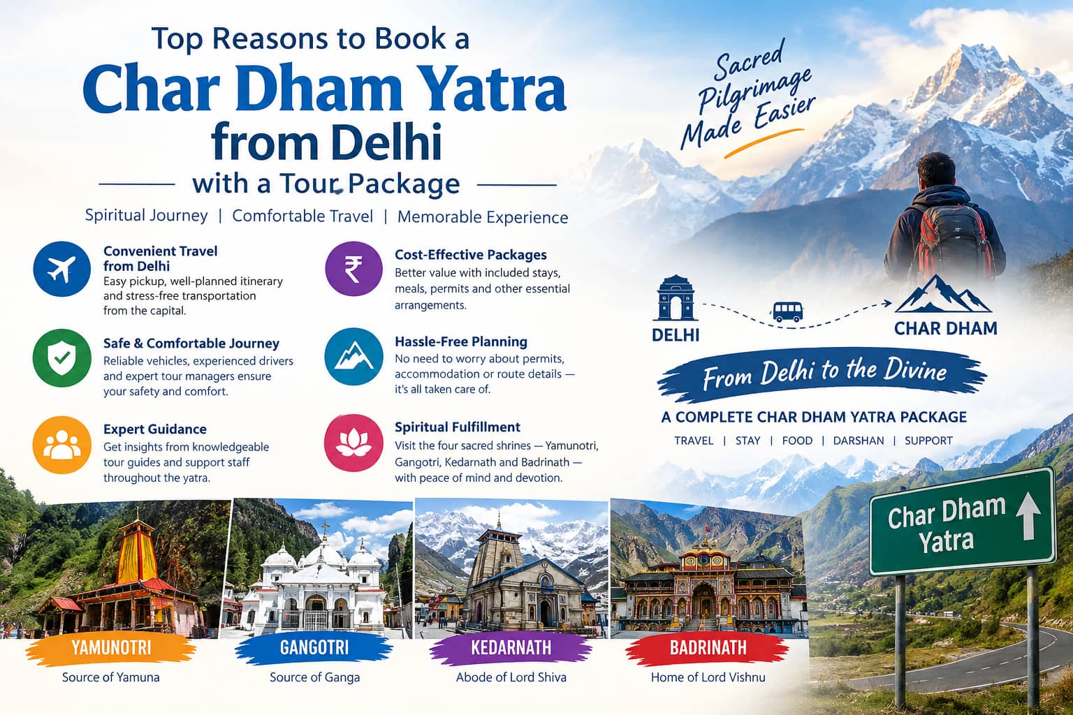 Top Reasons to Book a Char Dham Yatra from Delhi with a Tour Package