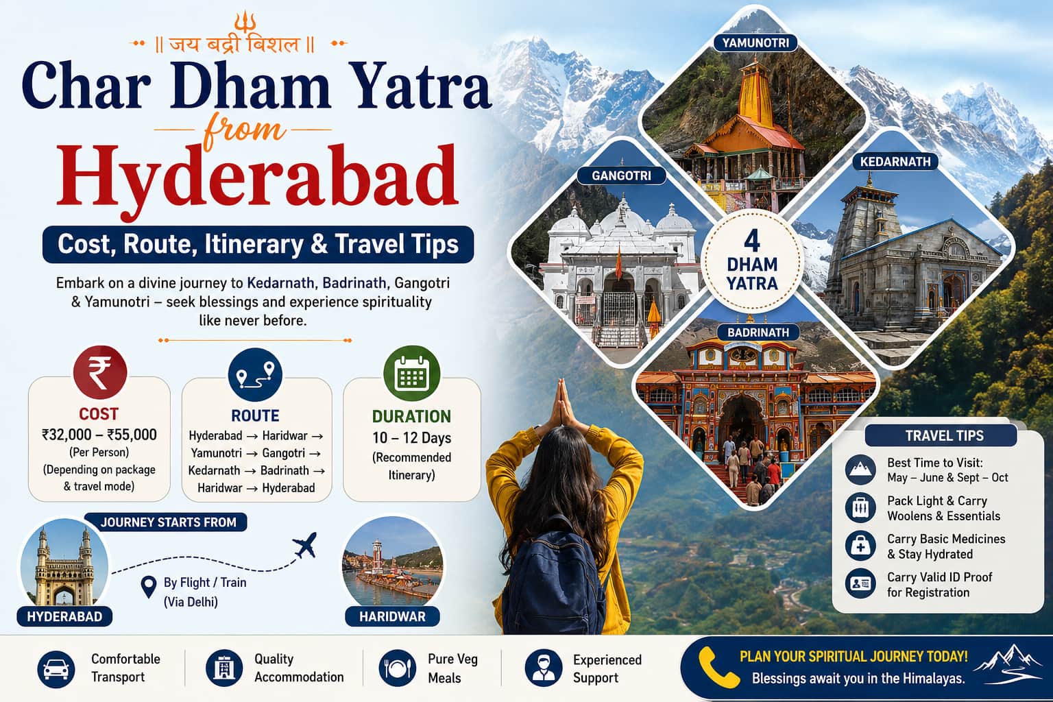 Char Dham Yatra from Hyderabad: Cost, Route, Itinerary & Travel Tips