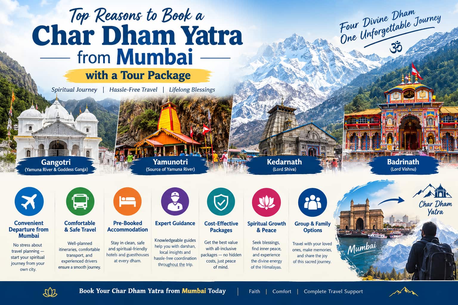 Top Reasons to Book a Char Dham Yatra from Mumbai  with a Tour Package